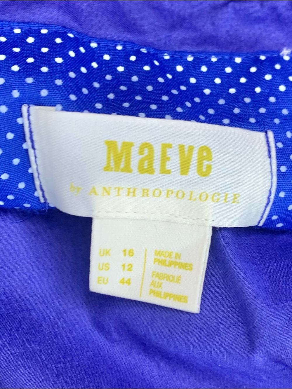 Anthropologie Maeve Women’s Blue Rosemary Euro Summer Midi Dress. Size 12 - Picture 14 of 14